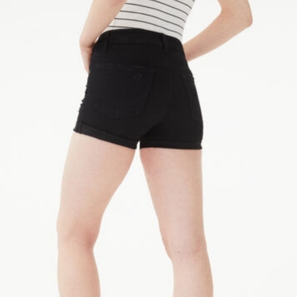 Flexible High-Rise Denim Midi Shorts - Picture 4 of 4